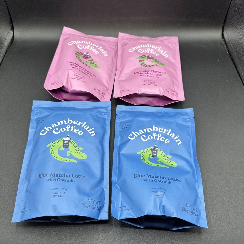 Lot Of 4 Chamberlain Coffee Matcha Latte Blue Lavender Vegan Oatmilk